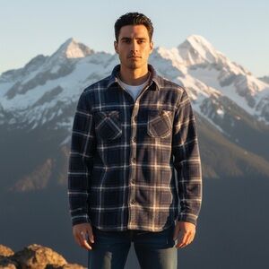 Weatherproof® Vintage Men’s Sherpa Lined Flannel Shirt Jacket Size M